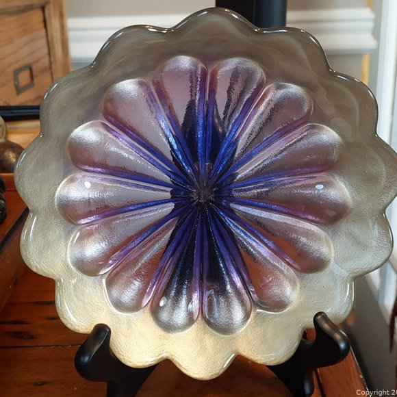 Vintage Walther Glas Artglass Purple and Gold Plate - Picture 11 of 11